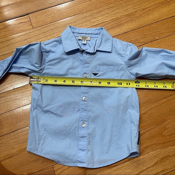 Giorgio Armani Baby Toddler Boy Button Down Shirt Size 18M Blue Cotton EUC - Picture 10 of 14